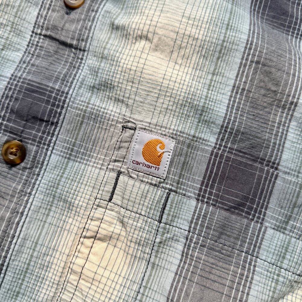 Carhartt Men's Relaxed Fit Short Sleeve Plaid Shirt - Picture 3 of 6